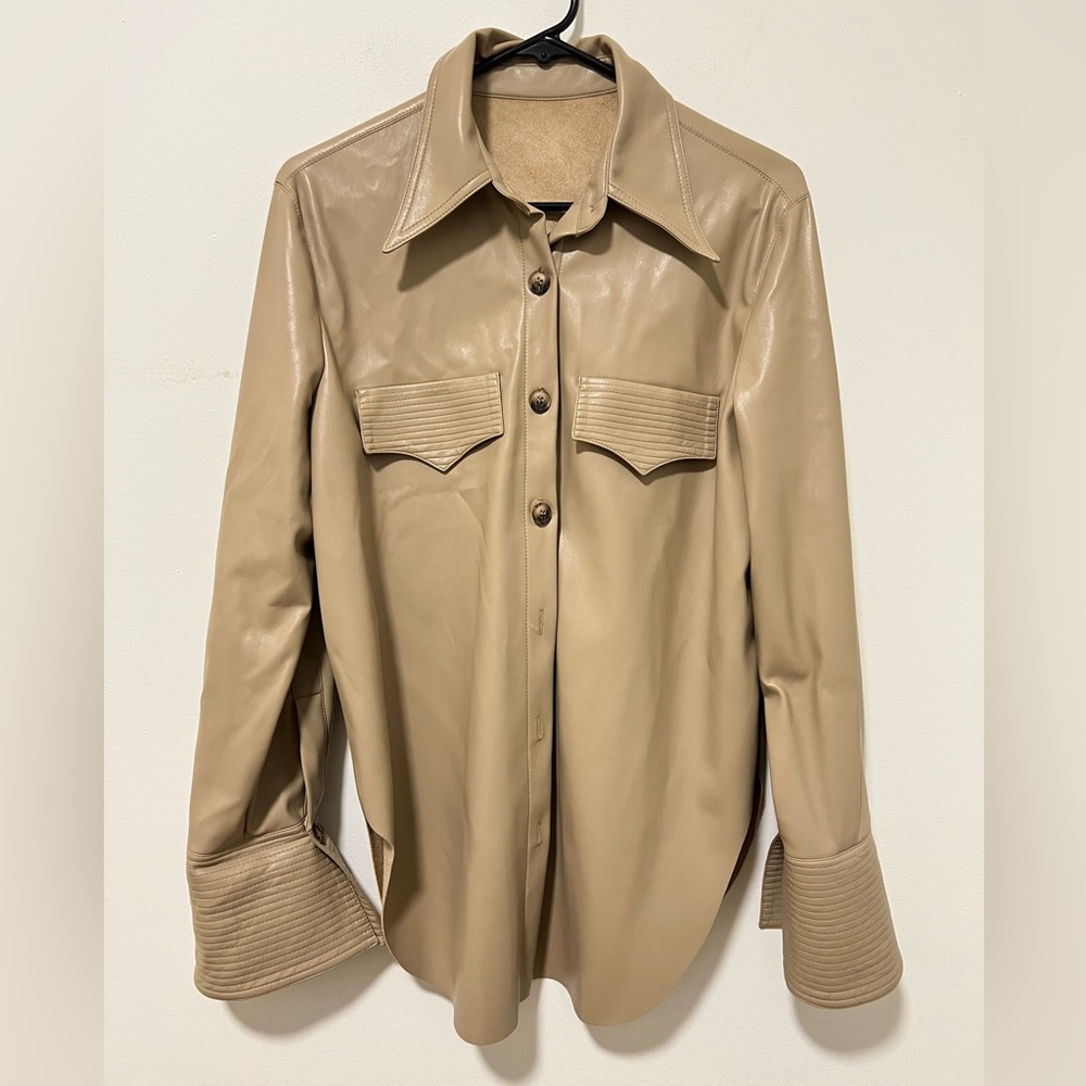faux leather blouse